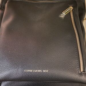 Expressions Black Leather Men's Bag